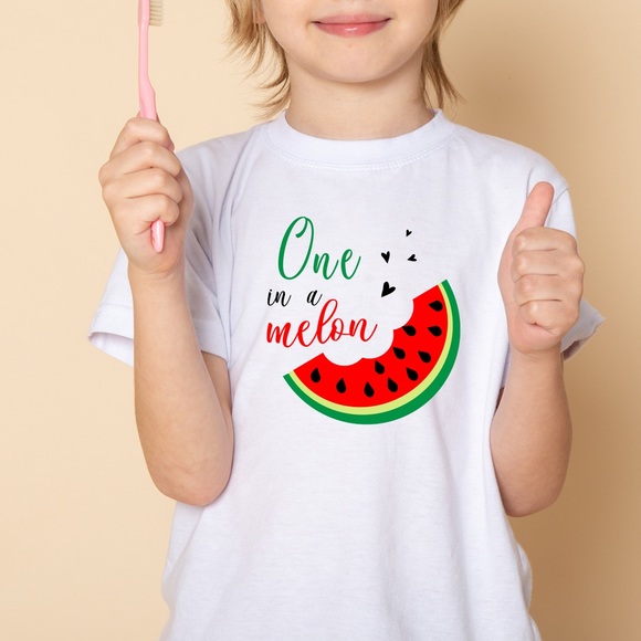 Unisex Kids T-Shirt, “One In A Melon” - Picture 5 of 6
